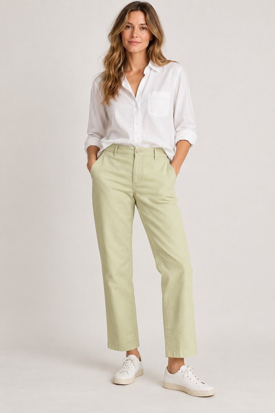 Madewell Relaxed Chino Pants Pale Lichen Green Cotton Ankle Size 12
